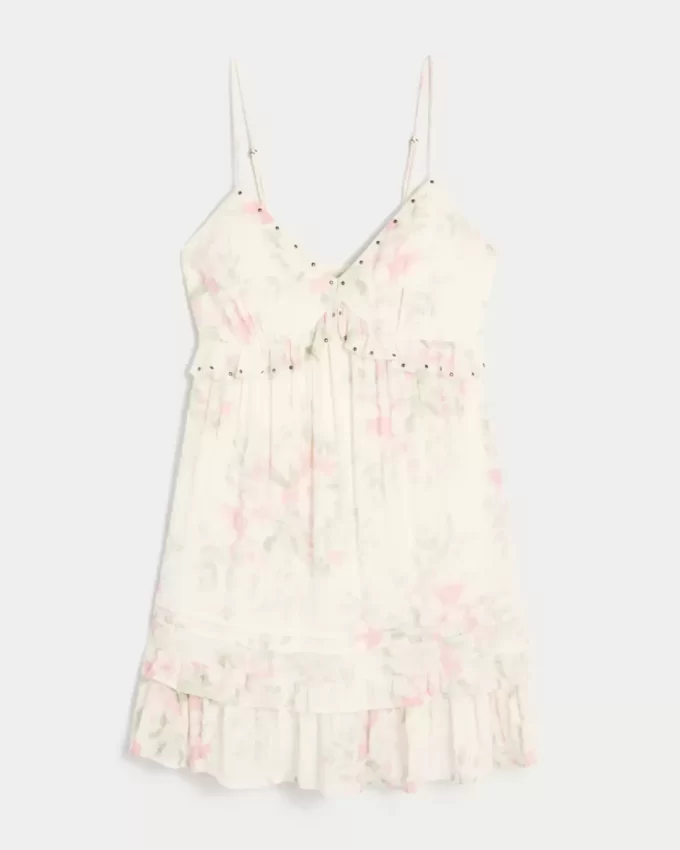 Studded Ruffle Mini Dress