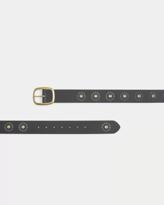 Sunburst Grommet Vegan Leather Belt