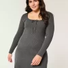 Sweater-Knit Skater Mini Dress
