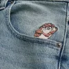 Taz Graphic Medium Wash Super Baggy Denim Shorts
