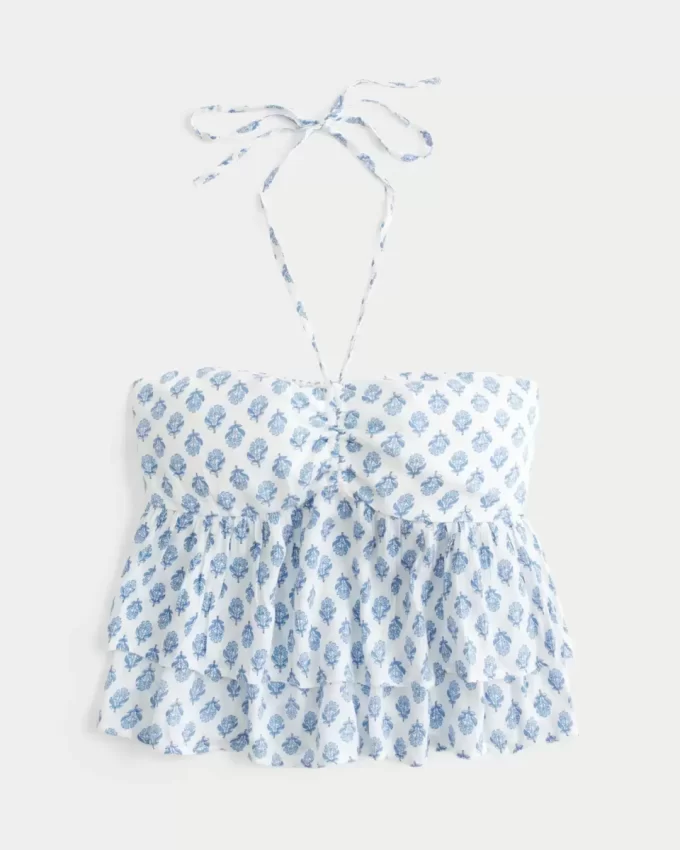 Tiered Halter Babydoll Top