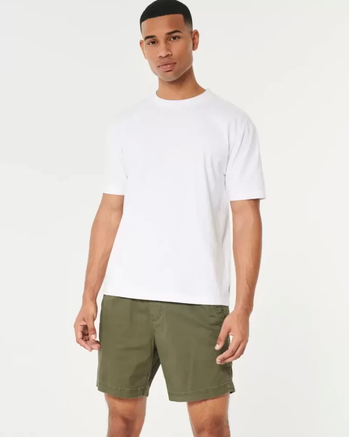 Twill Pull-On Shorts 7″