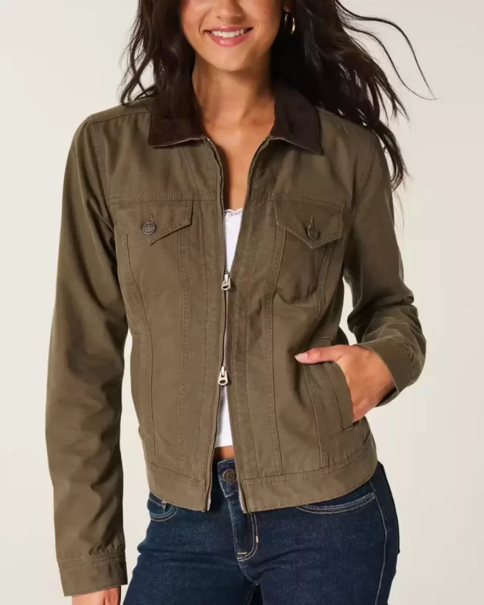 Twill Zip-Up Jacket