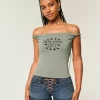 Twisted Off-the-Shoulder New York City Graphic Tee