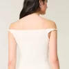 Twisted Off-the-Shoulder Velvet Valley Graphic Tee