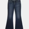 Ultra Low-Rise Dark Wash Flare Jeans