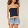 Ultra Low-Rise Embroidered Denim Mini Shorts