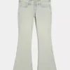 Ultra Low-Rise Light Wash Flare Jeans