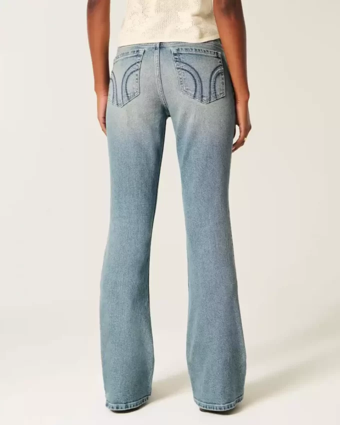 Ultra Low-Rise Medium Wash Flare Jeans