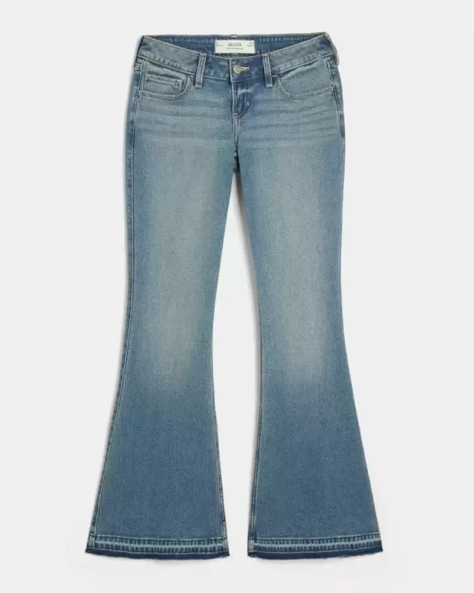 Ultra Low-Rise Medium Wash Flare Jeans
