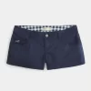 Ultra Low-Rise Navy Twill Mini Shorts