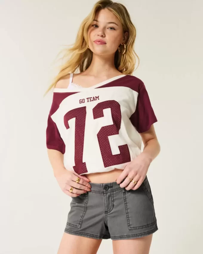 Ultra Low-Rise Twill Mini Shorts