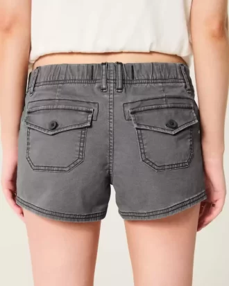Ultra Low-Rise Twill Mini Shorts