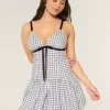 V-Neck Bubble Mini Dress