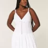 V-Neck Bubble Mini Dress