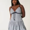 V-Neck Bubble Mini Dress