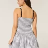 V-Neck Bubble Mini Dress