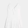 V-Neck Bubble Mini Dress