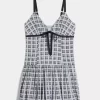 V-Neck Bubble Mini Dress