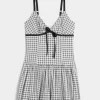V-Neck Bubble Mini Dress