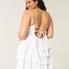 V-Neck Ruffle Babydoll Mini Dress