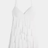 V-Neck Ruffle Babydoll Mini Dress