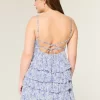 V-Neck Ruffled Tier Babydoll Mini Dress