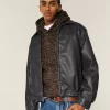 Vegan Leather Zip-Up Jacket