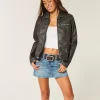 Vegan Leather Zip-Up Jacket