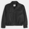 Vegan Leather Zip-Up Jacket