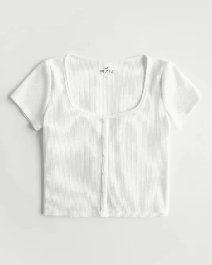 Waffle Button-Down Tee