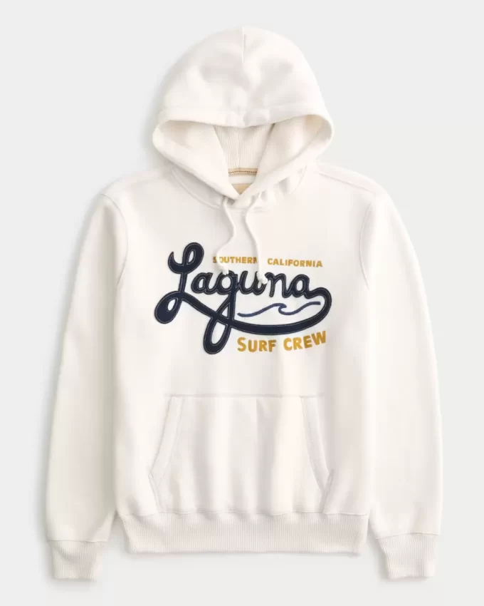 Waffle-Lined Laguna Graphic Surf Crew Graphic Hoodie