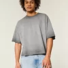 Washed Baggy Crop Crew T-Shirt