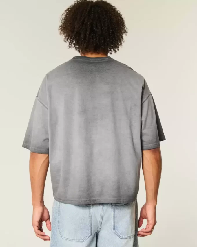 Washed Baggy Crop Crew T-Shirt