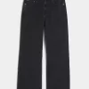 Washed Black Baggy Bootcut Jeans