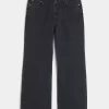 Washed Black Baggy Bootcut Jeans