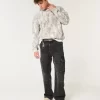 Washed Black Baggy Cargo Jeans