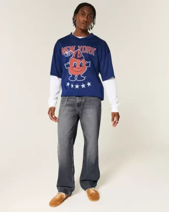 Washed Black Baggy Jeans