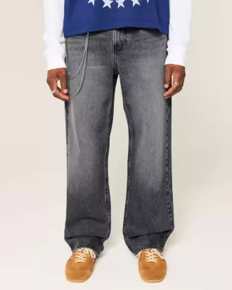 Washed Black Baggy Jeans