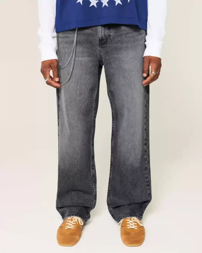 Washed Black Baggy Jeans