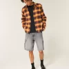 Washed Black Denim Baggy Painter Shorts