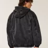 Washed Black Denim Skater Jacket