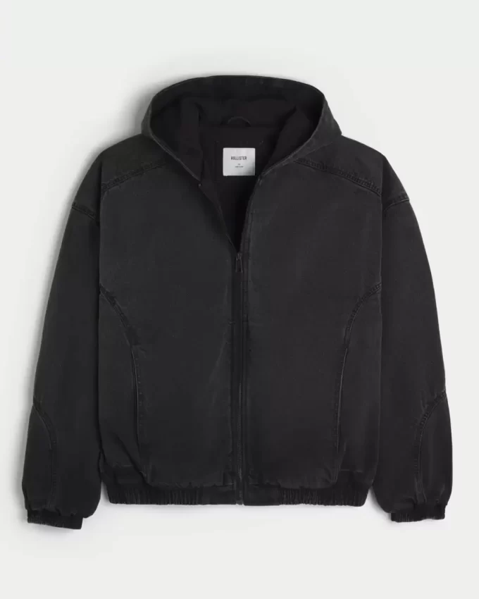 Washed Black Denim Skater Jacket