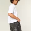 Washed Black Embroidered Snake Skater Baggy Jeans