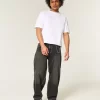 Washed Black Embroidered Snake Skater Baggy Jeans
