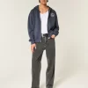 Washed Black Logo Graphic Baggy Jeans