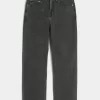 Washed Black Logo Graphic Baggy Jeans