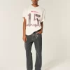 Washed Black Loose Jeans