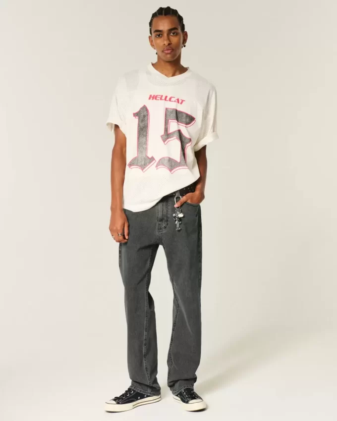 Washed Black Loose Jeans
