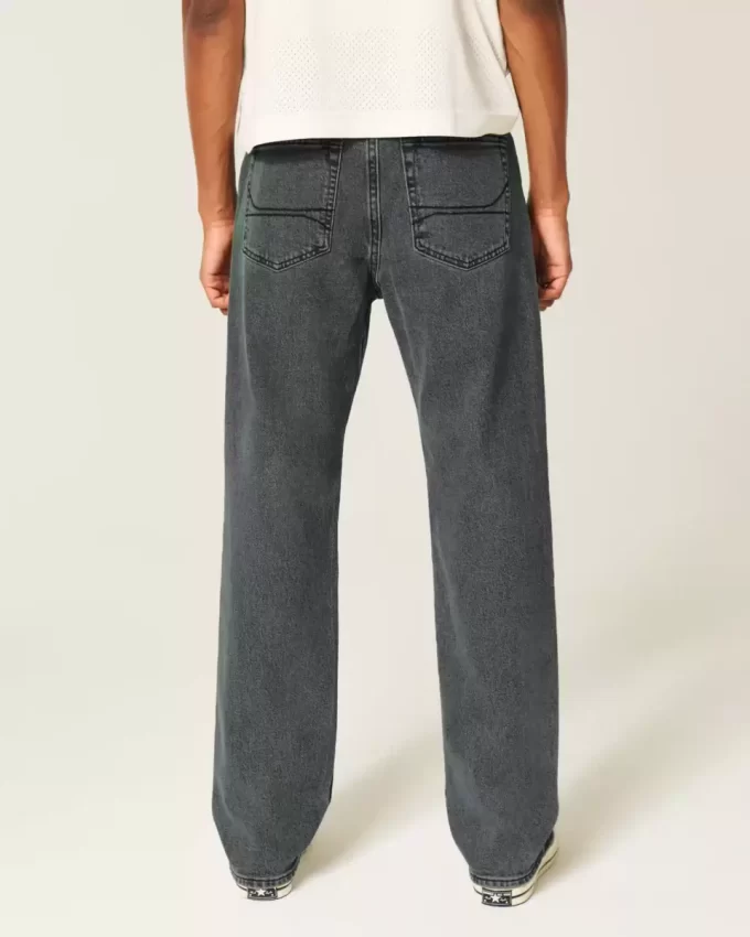 Washed Black Loose Jeans